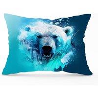 Warren Reed - Designer Polar Bear Face Splashart Cushions in Brown | Size: 45 cm x 45 cm