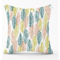 Warren Reed - Designer Scandinavian Style Foliage Outdoor Cushion in Green | Size: 60 cm x 60 cm