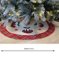 Shatchi Christmas tree skirt decor 4 pcs set 86cm in Brown