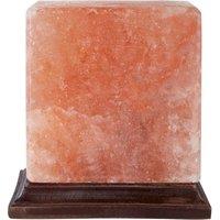 Orsina Nepal Box Salt Lamp, Square Himalayan Salt Chunks In Wooden Cage Frame, Emits Soft Amber Glow To Enhance in Orange
