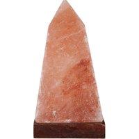 Orsina Nepal Obelisk Salt Lamp, Hand-Carved Himalayan Rock Salt With Natural Glow, Wooden Base Enhances Rustic in Orange