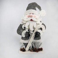 Shatchi Christmas Decoration 42cm Santa Christmas Tabletop Figures Window Holiday Home Xmas Glitter Foam Showpiece Decorations in Silver