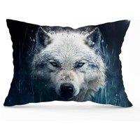 Warren Reed - Designer White Wolf Face Splashart Cushions | Size: 45 cm x 45 cm