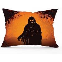 Warren Reed - Designer A Spooky Black & Orange Ghost Cushions | Size: 45 cm x 45 cm