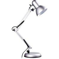 Orsina Comtemporary Desk Lamp, Modern & Timeless Design Bedside Table Light, Sleek Lamp On Livingroom Table in Silver