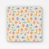 Warren Reed - Designer Christmas Jack Russell Glass Chopping Board in Yellow | Size: W16" x H16"