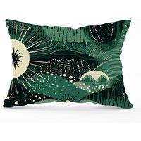 Warren Reed - Designer Abstract Green Moon Cushions | Size: 45 cm x 45 cm