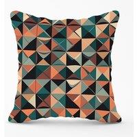 Warren Reed - Designer Geometric Print Pattern Outdoor Cushion in Green | Size: 60 cm x 60 cm