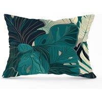 Warren Reed - Designer Tropical Green Leaves Cushions | Size: 45 cm x 45 cm