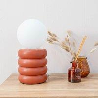 ValueLights Rix Rust Ceramic Table Lamp in Burnt Orange