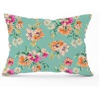 Warren Reed - Designer Bright Flower Sketch Cushions in Green | Size: 60 cm x 60 cm