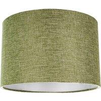Happy Homewares Contemporary & Sleek Linen Fabric Lampshade in Olive | Size: 12 inches