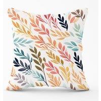 Warren Reed - Designer Colouful Sping Leaves Outdoor Cushion in Orange | Size: 60 cm x 60 cm