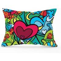 Warren Reed - Designer Hippie Psychedelic Pattern Cushions in Blue | Size: 60 cm x 60 cm