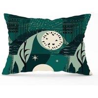 Warren Reed - Designer Abstact Green Cream Moon & Stars Cushions | Size: 60 cm x 60 cm