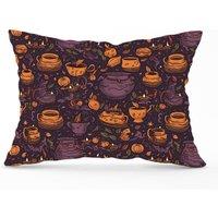 Warren Reed - Designer Wicked Witches Bubbling Cauldrons Cushions in Purple | Size: 45 cm x 45 cm