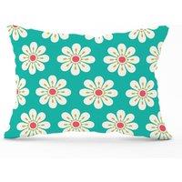 Warren Reed - Designer Daisy Pattern Cushions in Green | Size: 45 cm x 45 cm