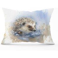 Warren Reed - Designer Hedgehog Watercolour Cushions in Brown | Size: 60 cm x 60 cm