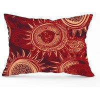Warren Reed - Designer Abstract Red Moon & Sun Cushions | Size: 60 cm x 60 cm