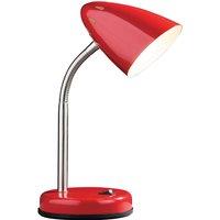 Orsina Red Desk Lamp With EU Plug, Flexible Chrome Lighting Arm, Modern Bedside Table Lamp, Reading Lamp Fixture