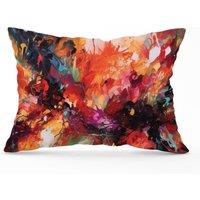 Warren Reed - Designer A Vibrant Abstract Painting Of Halloween Cushions in Orange | Size: 45 cm x 45 cm