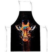 Warren Reed - Designer Giraffe Face Splashart Apron in Orange