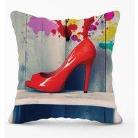 Warren Reed - Designer Retro Red Shoes Outdoor Cushion | Size: 60 cm x 60 cm