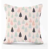Warren Reed - Designer Christmas Tree Silhouette Pattern Outdoor Cushion in Green | Size: 45 cm x 45 cm