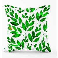 Warren Reed - Designer Watercolor Abstract Leaves Outdoor Cushion in Green | Size: 60 cm x 60 cm