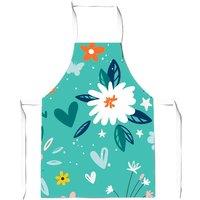 Warren Reed - Designer Garden Summer Flowers Junior Apron in Blue