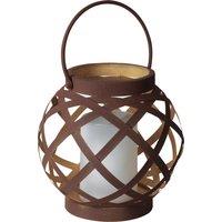 Luxform Solar Mtl Rattan Table Lantern in Brown
