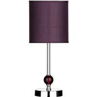 Orsina Vibrant Purple Acrylic Ball Table Lamp With EU Plug, Modern Fabric Shade Lamp, Luxe Decorative Table Lamp