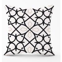 Warren Reed - Designer Arabic Style Pattern Outdoor Cushion in Black | Size: 45 cm x 45 cm