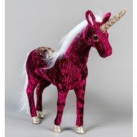 Shatchi Burgundy Figures Santa Reindeer Tree Christmas Tabletop Centrepiece Showpieces Home Art & Craft Xmas Party, 33cm Unicorn in Pink
