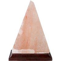 Orsina Hand-Carved Pyramid Salt Rock Lamp, Natural Himalayan Salt Lamp, Rock Salt Light With Wooden Base For Decor in Orange