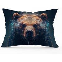 Warren Reed - Designer Brown Bear Face Splashart Cushions | Size: 45 cm x 45 cm