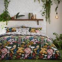 Furn Amanita Abstract Mushroom Duvet Cover Set in Dark Green | Size: Double