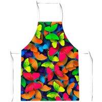 Warren Reed - Designer Rainbow Butterflies Apron in Red