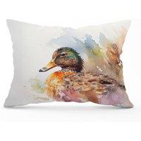 Warren Reed - Designer Mallard Watercolour Cushions in Brown | Size: 45 cm x 45 cm