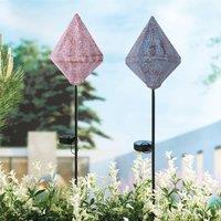 Luxform Solar LED Moroccan Stake Light Pink in Dark Grey