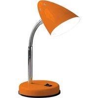 Orsina Red Table Lamp for Work Desk, Desk Lamp with Conical Lamp Head, Long Lasting Iron Bedside Lamp in Orange
