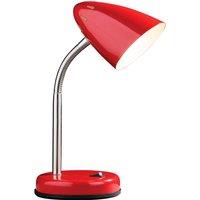 Orsina Red Table Lamp for Work Desk, Desk Lamp with Conical Lamp Head, Long Lasting Iron Bedside Lamp