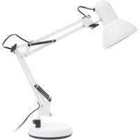 Orsina Studio Matte Grey Metal Desk Lamp, Adjustable Anglepoise Design Tall Table Lamps, Contemporary Desk Lamp in White