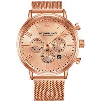 STHRLING Original Men's Monaco Chronograph 41mm Sporty Watch with Stainless steel Bracelet in Rose Gold
