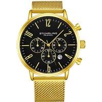 STHRLING Original Men's Monaco Chronograph 41mm Sporty Watch with Stainless steel Bracelet in Gold