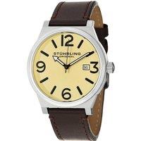 STHRLING Original Men's Osprey Quartz 42mm Aviator Watch with Leather Band in Gold