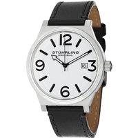 STHRLING Original Men's Osprey Quartz 42mm Aviator Watch with Leather Band in White