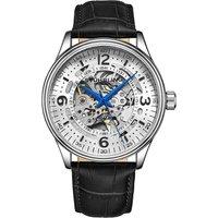 STHRLING Original Men's Denmark Automatic 42mm Skeleton Watch with Leather Band in Silver