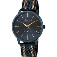 Johan Eric Men's Kolding, Stainless Steel Blue Watch With Stainless Steel Mesh Strap in Silver