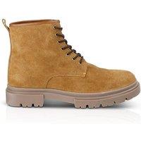 Silver Street London Men's Greenwich Suede Leather Lace Up Boots in Tan | Size: 12